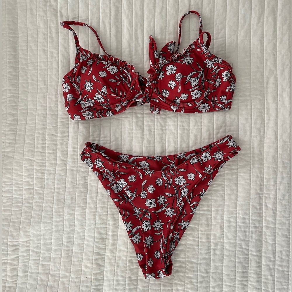 Red & white bikini